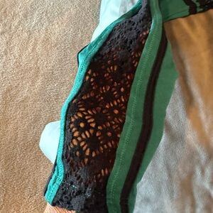 Affliction Teal and Black Long Sleeve Top